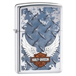 Zippo Lighter - Harley Davidson Diamondplate HP Chrome - 852188