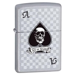 Zippo Lighter - Ace with Skull Street Chrome - 852213