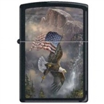 Zippo Lighter - Blaylock "Old Glory at Half Dome" Black Matte - 852242