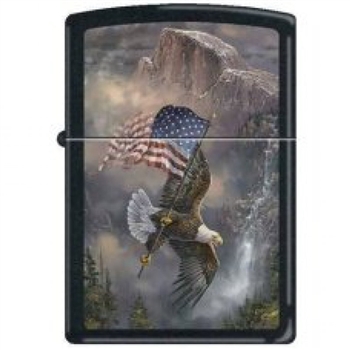 Zippo Lighter - Blaylock "Old Glory at Half Dome" Black Matte - 852242