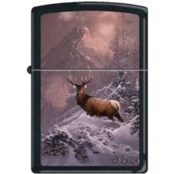 Zippo Lighter - Blaylock The Lone Bull Elk Black Matte - 852265