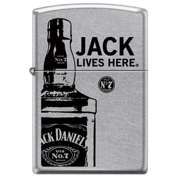 Zippo Lighter - Jack Lives Here Satin Chrome - 852536