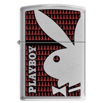 Zippo Lighter - Playboy Red Brushed Chrm - 852599