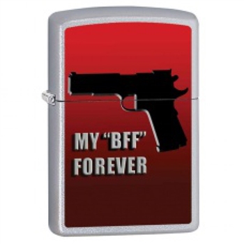 Zippo Lighter - My BFF Forever Satin Chrome - 853410