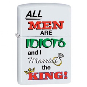 Zippo Lighter - All Men Are Idiots White Matte - 853415