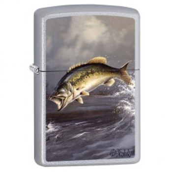 Zippo Lighter - Bass by Blaylock Satin Chrome - 853418