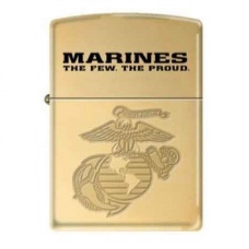 Zippo Lighter - Marines The Few The Proud High Polish Brass - 853457
