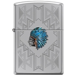 Zippo Lighter - Indian Headdress High Polish Chrome - 853891