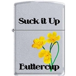 Zippo Lighter - Suck It Up Buttercup Satin Chrome - 853918