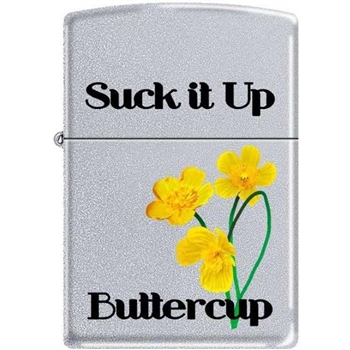 Zippo Lighter - Suck It Up Buttercup Satin Chrome - 853918
