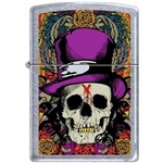 Zippo Lighter - Skull With Top Hat Street Chrome - 853923