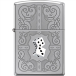 Zippo Lighter - Dazzling Dice In White High Polished Chrome - 854032