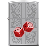 Zippo Lighter - Dazzling Dice In Red High Polished Chrome - 854033