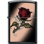 Zippo Lighter - Rose Tattoo Black Matte - 854041