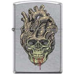 Zippo Lighter - Tattoo Skull Heart Street Chrome - 854043