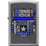 Zippo Lighter - Badge of Honor Street Chrome - 854419