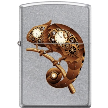 Zippo Lighter - Steampunk Chameleon Satin Chrome - 854458