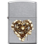 Zippo Lighter -Steampunk Heart Antique Silver - 854461