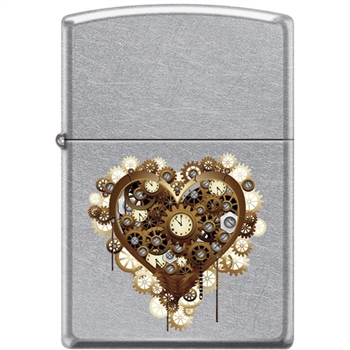 Zippo Lighter -Steampunk Heart Antique Silver - 854461