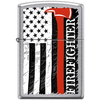 Zippo Lighter - Firefighter Axe Satin Chrome - 854646