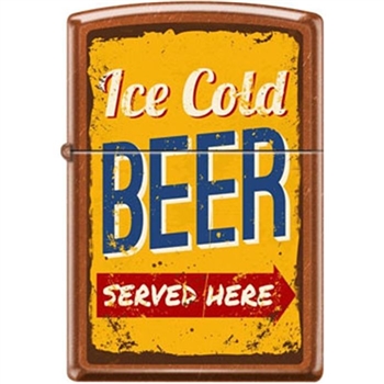 Zippo Lighter - Ice Cold Beer Served Here Toffee - 854721