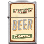 Zippo Lighter - Free Beer Tomorrow Street Chrome - 854722