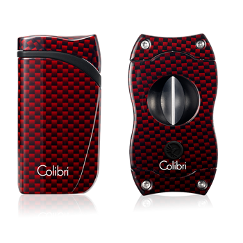 Colibri Falcon & V-Cut Carbon Fiber Gift Set Red - GS310T03