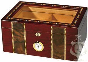 Humidor - Pompeii Glass Top Cherry - HUM-100PR