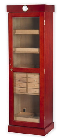 Humidor - Commercial Tower w/Drawers Cherry - HUM-2000C