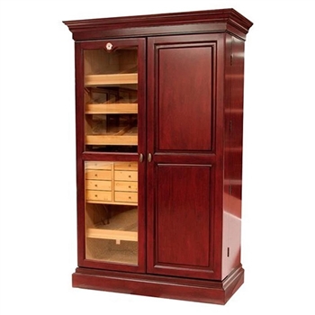 Cigar Humidor & Wine Rack Walnut Finish - HUM-CWR-W