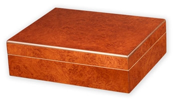 Humidor - Traveler 20 Small Desktop/Travel In Burl - HUM-TR20B