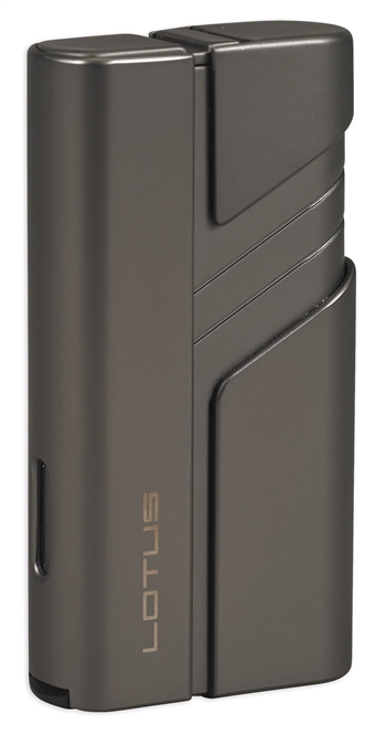 Lotus Hercules L62 Double Jet Lighter w/ Cigar Punch Gunmetal - L6200