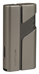 Lotus Hercules L62 Double Jet Lighter w/Cigar Punch Lt/Dk Gunmetal - L6210