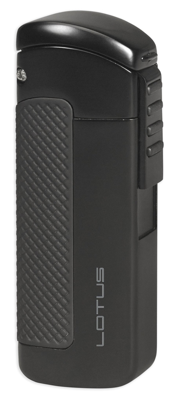 Lotus CEO L66 Triple Jet Lighter w/Cigar Punch Matte Black - L6600