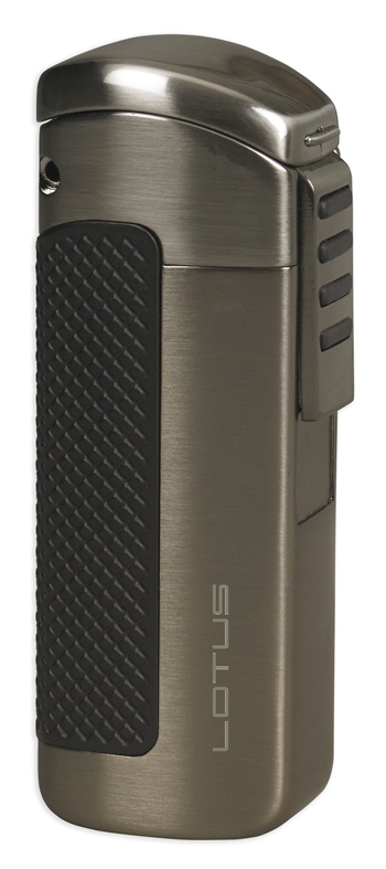 Lotus CEO L66 Triple Jet Lighter w/Cigar Punch Gunmetal Satin - L6620