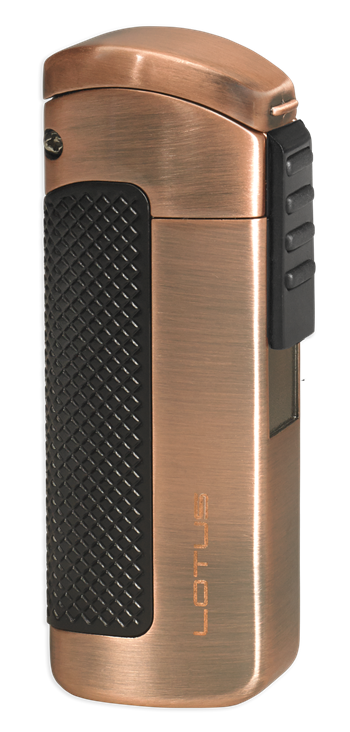 Lotus CEO L66 Triple Jet Lighter w/Cigar Punch Brushed Copper - L6630