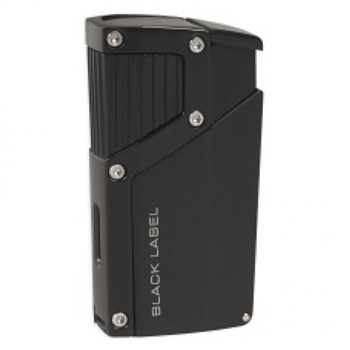 Black Label Czar Quad Torch Cigar Lighter Anodized Black Matte