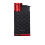 Colibri Lighter - Evo Angled Single Jet Black & Red - LI520C2