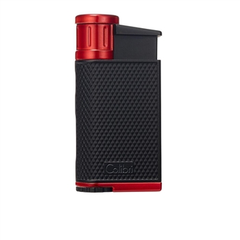 Colibri Lighter - Evo Angled Single Jet Black & Red - LI520C2