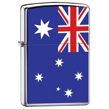 Zippo Lighter - Australian Flag Satin Chrome - ZCI007963