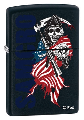 Zippo Lighter - Sons of Anarchy SAMCRO Blk Matte - ZCI011805