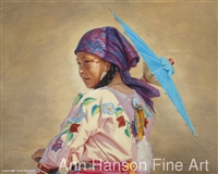 Blue Parasol by Ann Hanson