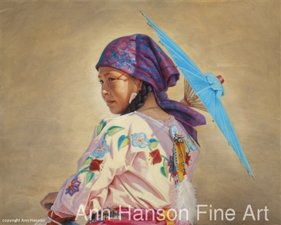 Blue Parasol by Ann Hanson