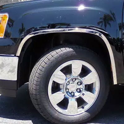 GMC Sierra Chrome Wheel Well Fender Trim, 4pc  2019, 2020, 2021, 2022, 2023