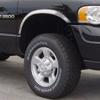 Dodge Ram Chrome Half Wheel Well Fender Trim, 4pc  2002, 2003, 2004, 2005, 2006, 2007, 2008