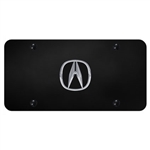 Acura Black License Plate - Chrome Logo