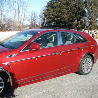 Cadillac CTS Sedan Chrome Side Accent Trim, 14 piece set, 2008, 2009, 2010, 2011, 2012, 2013