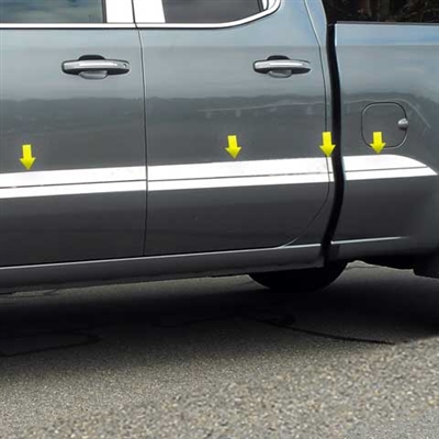 Chevrolet Silverado 1500 Double Cab Chrome Molding Accent Trim, 8pc  2019, 2020, 2021, 2022, 2023