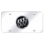 Buick License Plate - Chrome / Black Logo