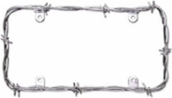 Chrome Barbed Wire Style License Plate Frame